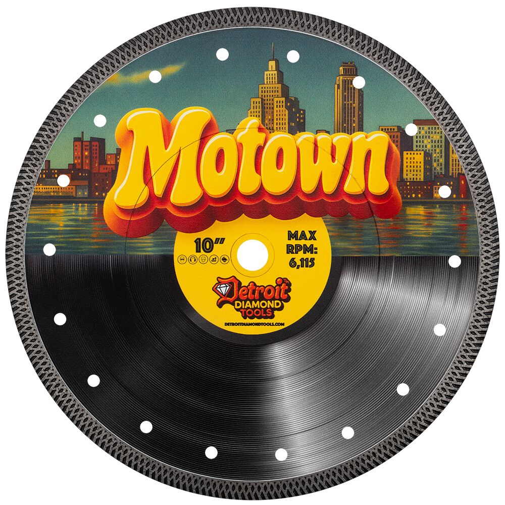 Motown 10 Inch Front (1000x1000) DDT MOTOWN™ TURBO BLADE – CONTINUOUS RIM FOR PORCELAIN & STONE - detroitdiamondtools