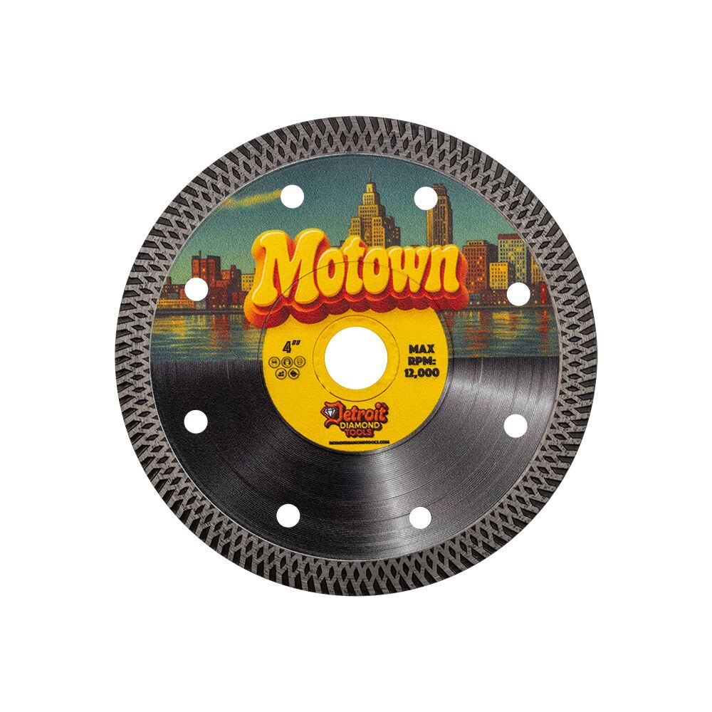 Motown 4 Inch Front (1000x1000) DDT MOTOWN™ TURBO BLADE – CONTINUOUS RIM FOR PORCELAIN & STONE - detroitdiamondtools