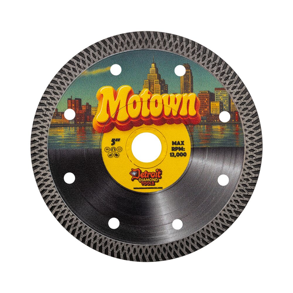 Motown 5 Inch Front (1000x1000) DDT MOTOWN™ TURBO BLADE – CONTINUOUS RIM FOR PORCELAIN & STONE - detroitdiamondtools