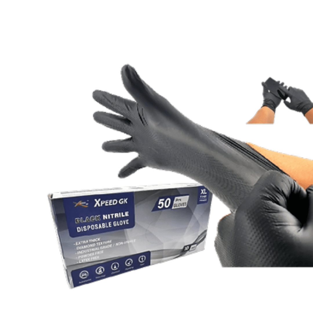Nitrile Glove Black 10mil BLACK NITRILE GLOVES 10mil - Detroitdiamondtools