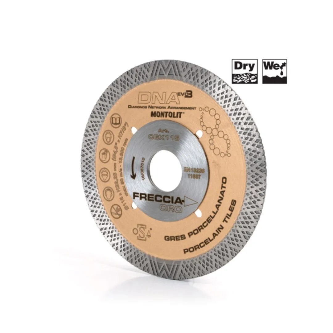 MONTOLIT GOLD LINE FRECCIA CONTINUOUS RIM BLADE cgx1115 MONTOLIT GOLD LINE FRECCIA CONTINUOUS RIM BLADE - Detroitdiamondtools