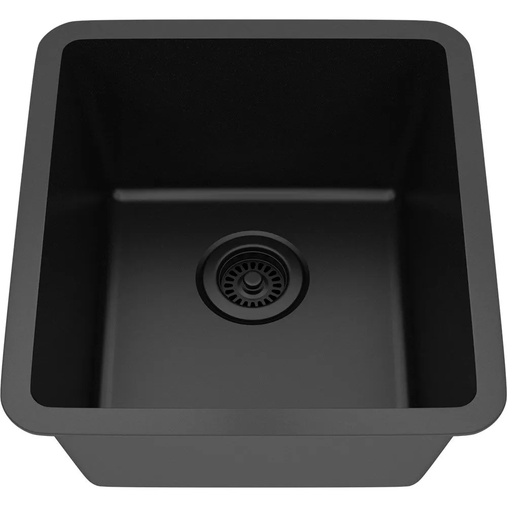 Q1618 Black Angled 1x1 copy Quartz Composite Bar Sink Q1618