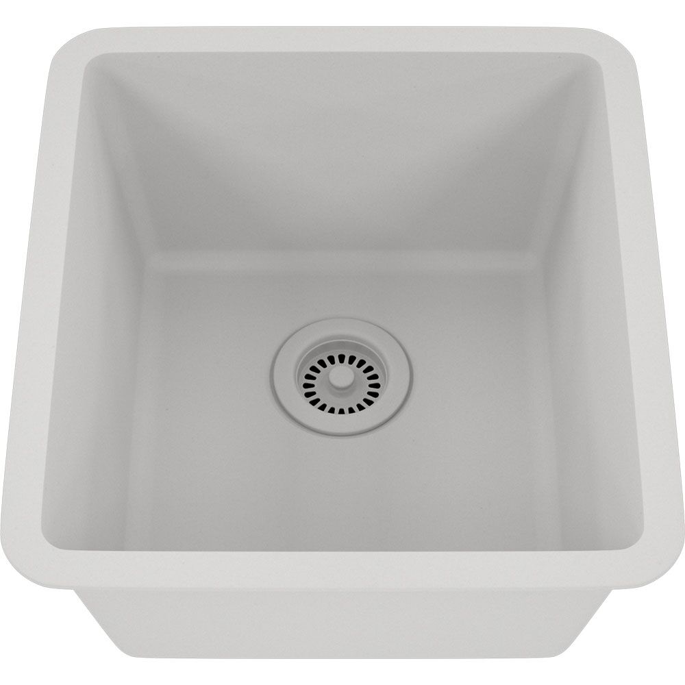 Q1618 White Angled 1x1 copy Quartz Composite Bar Sink Q1618