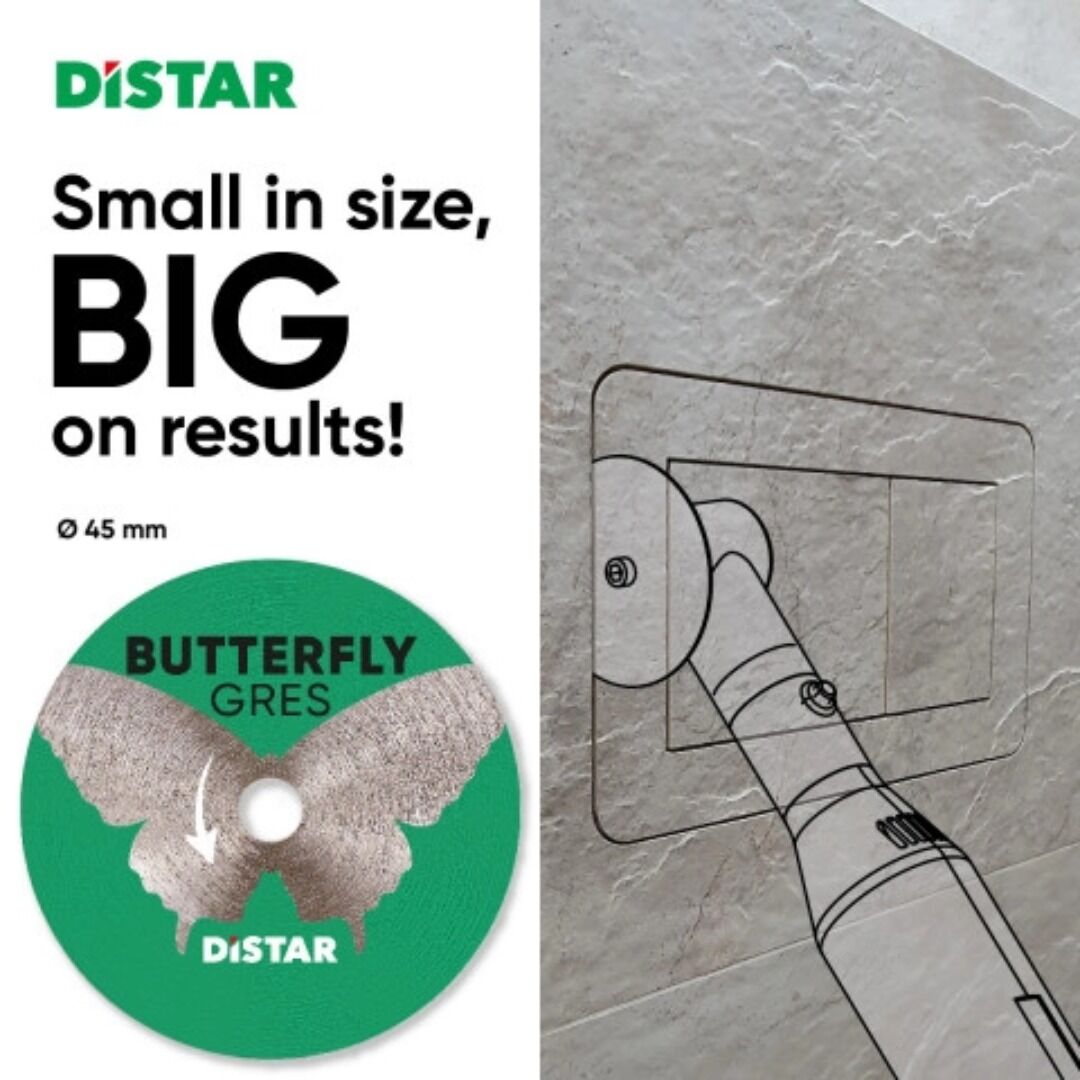 distar butterfly-5 Diamond blade cutting porcelain tile wet