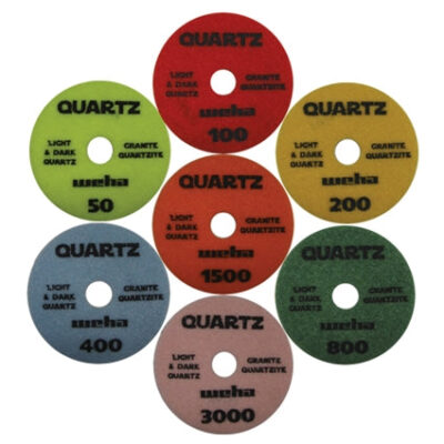 High-Gloss Stone Polishing - 4" WEHA QUARTZ 7 STEP POLISHING PADS 50-3000 - Detroitdiamondtools