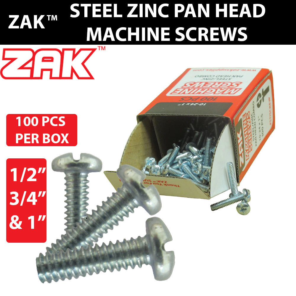 1/2" Steel Zinc Plated #10-24 screw (100 pcs.)