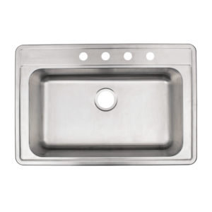 33" Stainless Steel Single Bowl Drop In Kitchen Sink