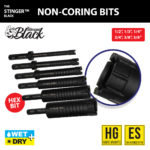 THE STINGER BLACK™ DRY SEGMENTED CORING BITS W/ HEX SHANK - Detroitdiamondtools