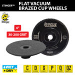 THE STINGER BLACK™ FLAT VACUUM BRAZED CUP WHEELS - Detroitdiamondtools