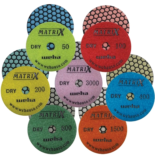 4" MATRIX DRY POLISH PAD SET - Detroitdiamondtools