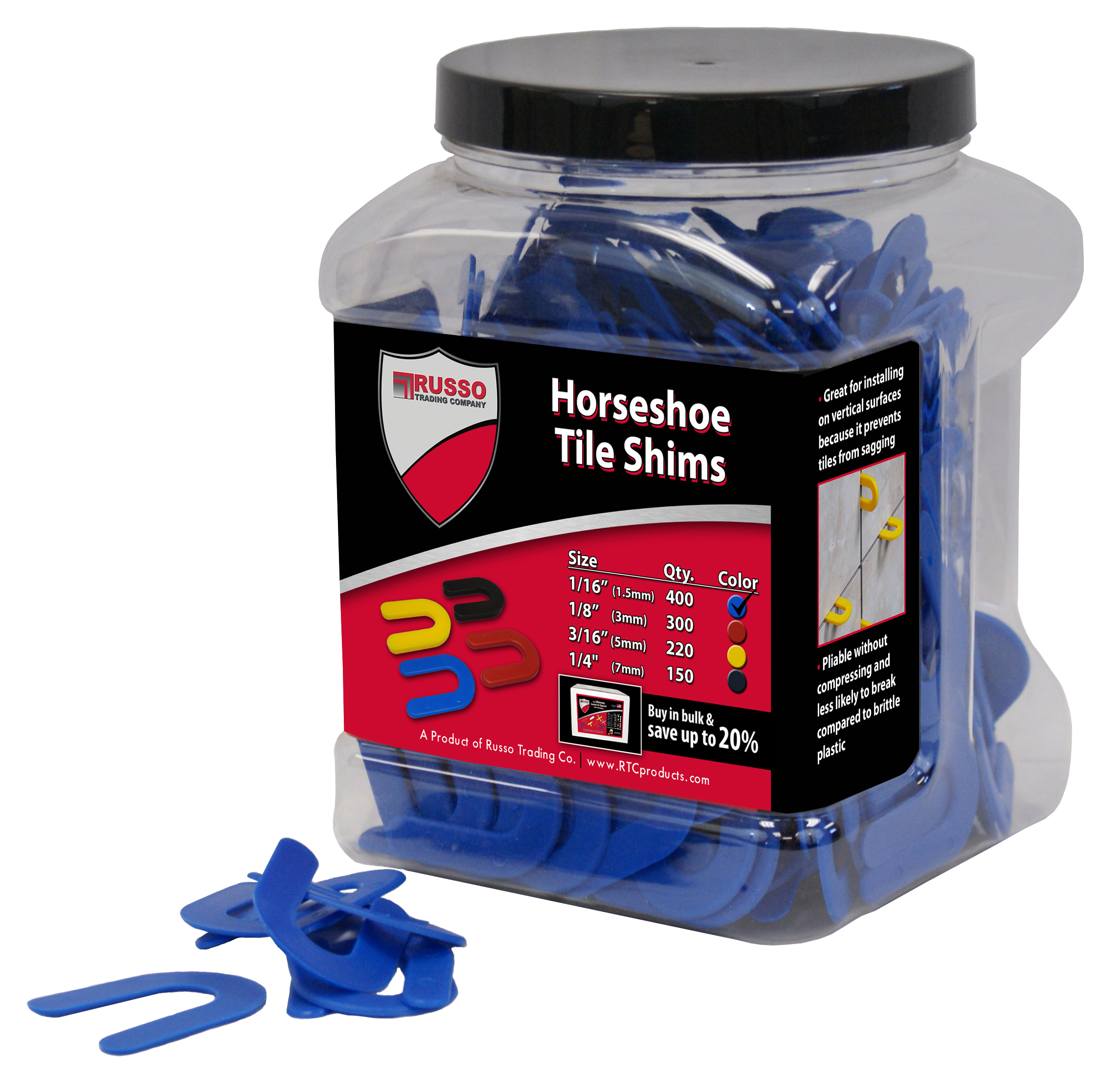 RTC HORSESHOE TILE SPACERS - Detroitdiamondtools