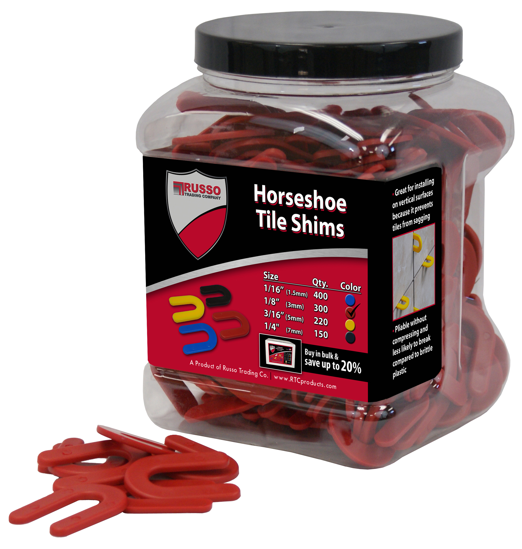 RTC HORSESHOE TILE SPACERS - Detroitdiamondtools