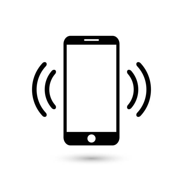 Mobile phone vibrating or ringing flat vector icon for apps and websites