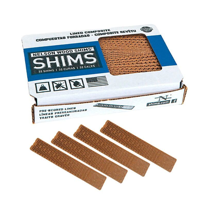 NELSON SHIMS LINED COMPOSITE SHIMS – 8" (32 COUNT CARTON)