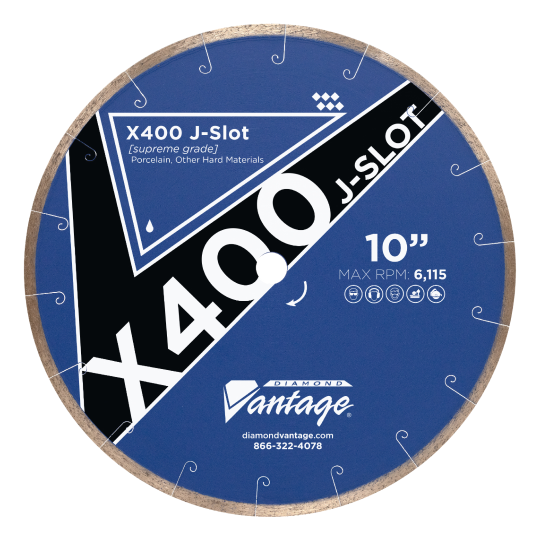 x400 j-slot 10in Diamond Vantage X400 J-SLOT for porcelain tile -detroitdiamondtools