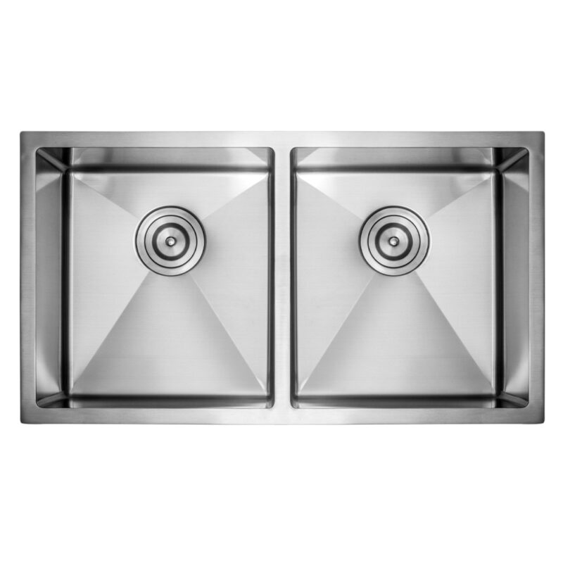 30" MODERN STAINLESS STEEL DOUBLE BOWL UNDERMOUNT SINK