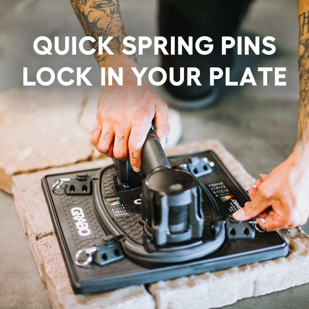 grabo high flow suction plate quick lock pin attachment