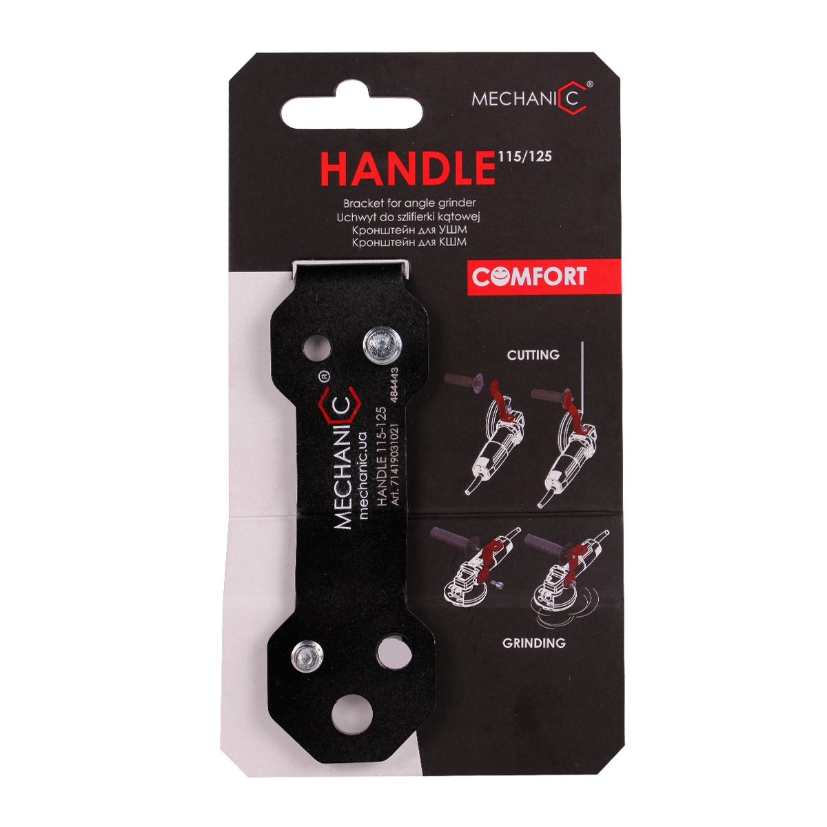 71419031021-6 ERGONOMIC ANGLE GRINDER HANDLE 4.5"–5" – ANTI-VIBRATION COMFORT GRIP
